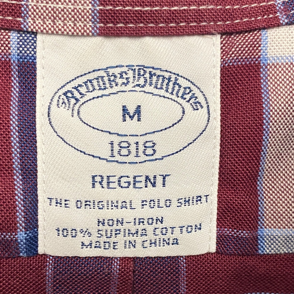 Brooks Brothers Burgundy and Blue Plaid Shirt - Picture 2 of 2